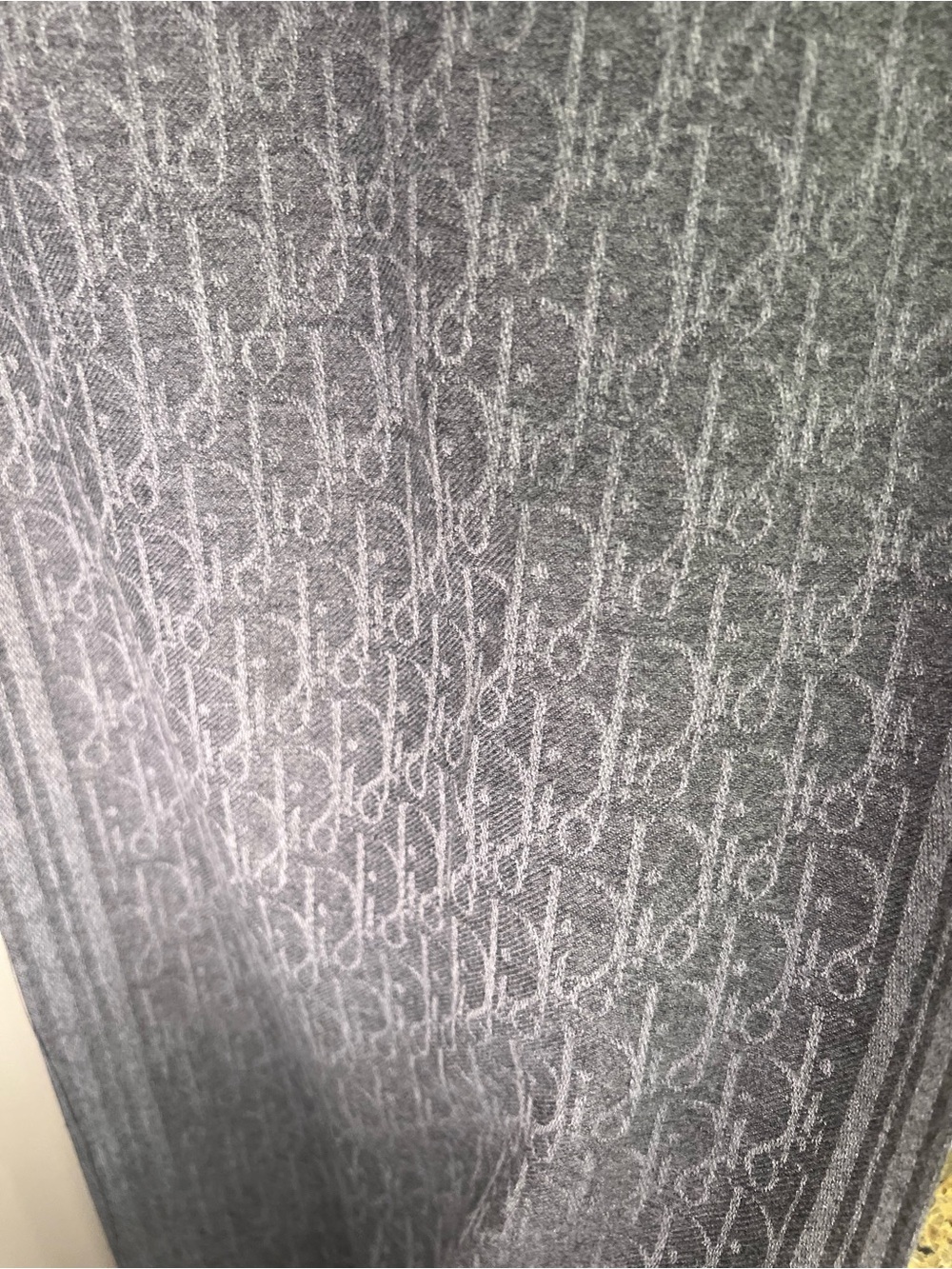 Dior Gray Cashmere Monogram Scarf - Picture 8 of 10